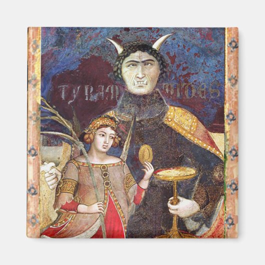 ANTIEK RENAISSANCE TAROTS / DEVIL Conceceet detail Magneet (Voorkant)