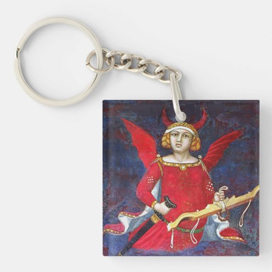 ANTIEK RENAISSANCE TAROTS, DEVIL, PRIDE, CONCEIT SLEUTELHANGER (Voorkant)