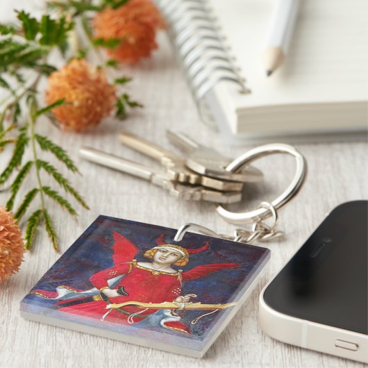 ANTIEK RENAISSANCE TAROTS, DEVIL Pride Detail Sleutelhanger (Voorkant Rechts)