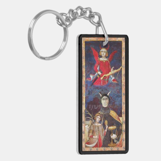 ANTIEK RENAISSANCE TAROTS, DEVIL RUBY MONOGRAM SLEUTELHANGER (Voorkant Links)