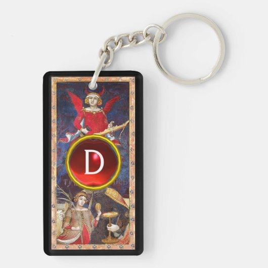 ANTIEK RENAISSANCE TAROTS, DEVIL RUBY MONOGRAM SLEUTELHANGER (achterkant)