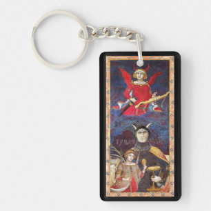 ANTIEK RENAISSANCE TAROTS, DEVIL RUBY MONOGRAM SLEUTELHANGER