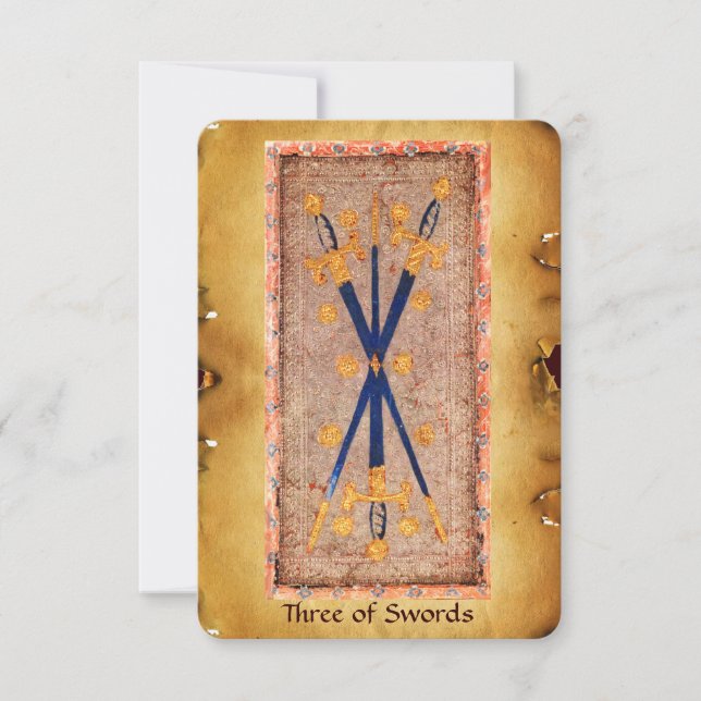 ANTIEK RENAISSANCE TAROTS / Drie van de zinnen (Voorkant)