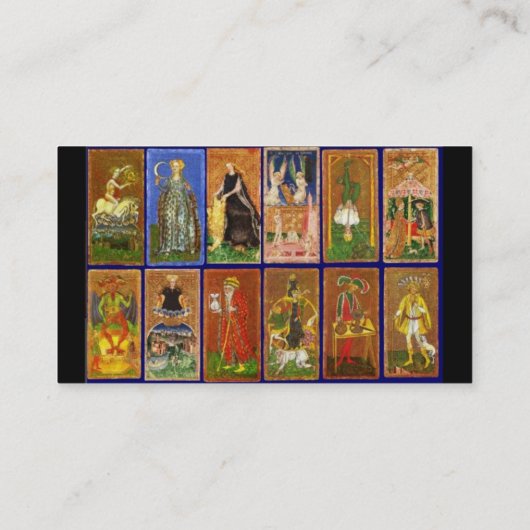 ANTIEK RENAISSANCE TAROTS EN DE ZON VISITEKAARTJE (Achterkant)