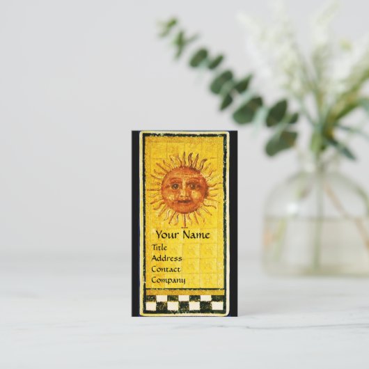 ANTIEK RENAISSANCE TAROTS EN DE ZON VISITEKAARTJE (Staand voorkant)