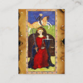 ANTIEK RENAISSANCE TAROTS, JUSTITIE perkament Visitekaartje (Achterkant)