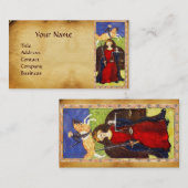 ANTIEK RENAISSANCE TAROTS, JUSTITIE perkament Visitekaartje (Voorkant / Achterkant)