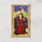 ANTIEK RENAISSANCE TAROTS, JUSTITIE perkament Visitekaartje (Achterkant)