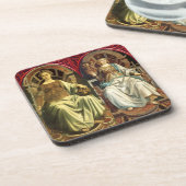 ANTIEK RENAISSANCE TAROTS / JUSTITIE - POPE BIER ONDERZETTER (Linkerzijde)