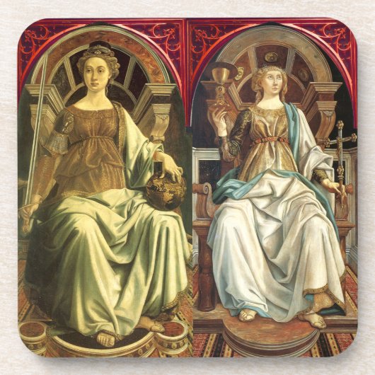 ANTIEK RENAISSANCE TAROTS / JUSTITIE - POPE BIER ONDERZETTER (Voorkant)