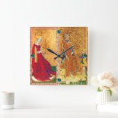 ANTIEK RENAISSANCE TAROTS/KING EN KONINGIN VAN KUP VIERKANTE KLOK (Huis)