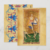 ANTIEK RENAISSANCE TAROTS / KING VAN DE MUNTEN BRIEFKAART (Voorkant / Achterkant)