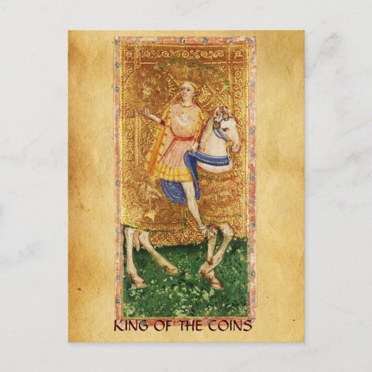 ANTIEK RENAISSANCE TAROTS / KING VAN DE MUNTEN BRIEFKAART (Voorkant)