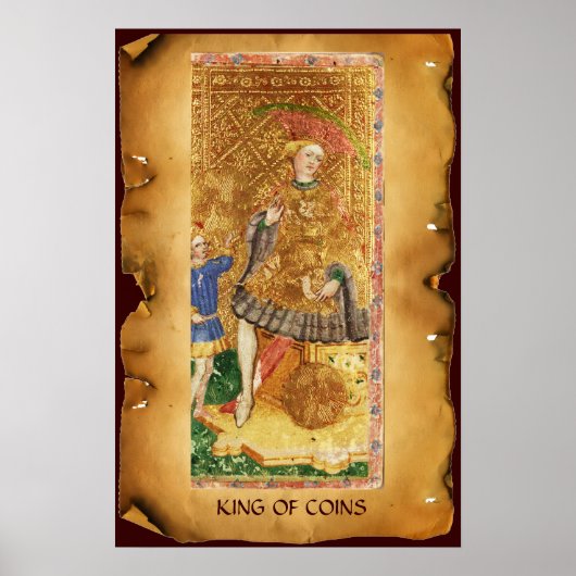 ANTIEK RENAISSANCE TAROTS/KING VAN MUNTEN POSTER (Voorkant)