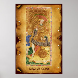 ANTIEK RENAISSANCE TAROTS/KING VAN MUNTEN POSTER