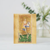 ANTIEK RENAISSANCE TAROTS / KNIGHT OF COINS BRIEFKAART (Staand voorkant)