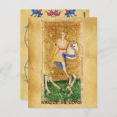 ANTIEK RENAISSANCE TAROTS / KNIGHT OF COINS BRIEFKAART (Voorkant / Achterkant)