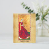 ANTIEK RENAISSANCE TAROTS / KONINGIN VAN CUPS BRIEFKAART (Staand voorkant)