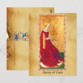ANTIEK RENAISSANCE TAROTS / KONINGIN VAN CUPS BRIEFKAART (Voorkant / Achterkant)