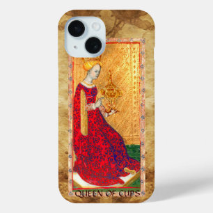 ANTIEK RENAISSANCE TAROTS / KONINGIN VAN CUPS iPhone 15 CASE