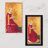 ANTIEK RENAISSANCE TAROTS / KONINGIN VAN CUPS VISITEKAARTJE (Voorkant / Achterkant)
