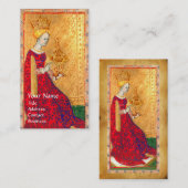 ANTIEK RENAISSANCE TAROTS / KONINGIN VAN CUPS VISITEKAARTJE (Voorkant / Achterkant)
