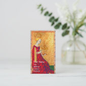 ANTIEK RENAISSANCE TAROTS / KONINGIN VAN CUPS VISITEKAARTJE (Staand voorkant)