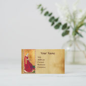 ANTIEK RENAISSANCE TAROTS / KONINGIN VAN CUPS VISITEKAARTJE (Staand voorkant)