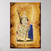 ANTIEK RENAISSANCE TAROTS / KONINGIN VAN SWOREN POSTER (Voorkant)