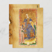 ANTIEK RENAISSANCE TAROTS / KONINGIN VAN WANNEER BRIEFKAART (Voorkant / Achterkant)
