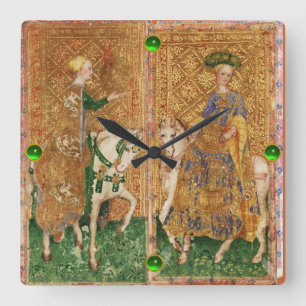 ANTIEK RENAISSANCE TAROTS/LADY OF COINS AND WANS VIERKANTE KLOK