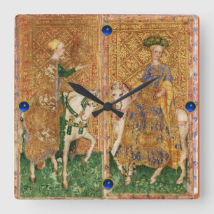 ANTIEK RENAISSANCE TAROTS/LADY OF COINS AND WANS VIERKANTE KLOK