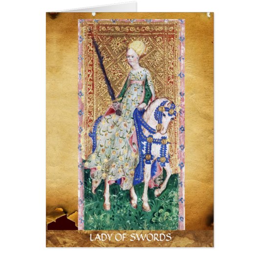 ANTIEK RENAISSANCE TAROTS / LADY OF SWORDS (Voorkant)