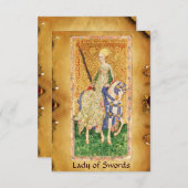 ANTIEK RENAISSANCE TAROTS / LADY OF SWORDS AANKONDIGING (Voorkant / Achterkant)