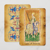 ANTIEK RENAISSANCE TAROTS / LADY OF SWORDS AANKONDIGING (Voorkant / Achterkant)