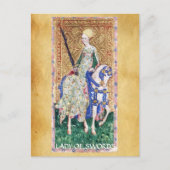 ANTIEK RENAISSANCE TAROTS / LADY OF SWORDS BRIEFKAART (Voorkant)