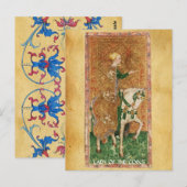 ANTIEK RENAISSANCE TAROTS / LADY OF THE COINS BRIEFKAART (Voorkant / Achterkant)