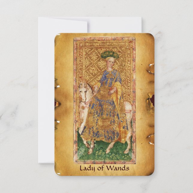 ANTIEK RENAISSANCE TAROTS / LADY OF THE WANDS (Voorkant)