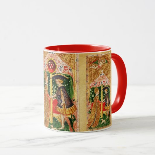ANTIEK RENAISSANCE TAROTS , LOVERS GEM MONOGRAM MOK (Voorkant rechts)
