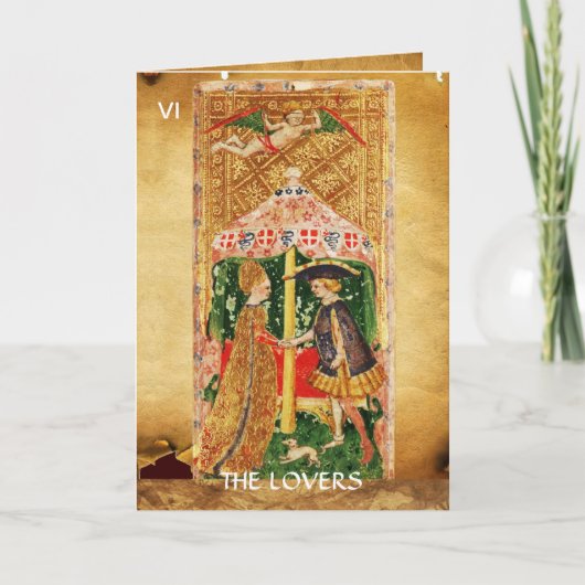 ANTIEK RENAISSANCE TAROTS/LOVERS Valentijnsdag Feestdagen Kaart (Voorkant)