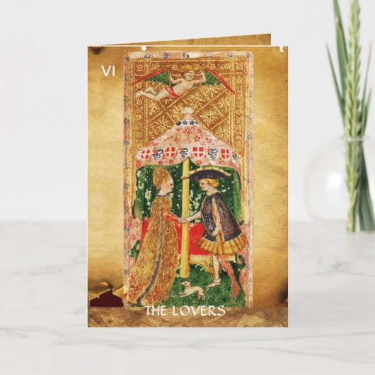 ANTIEK RENAISSANCE TAROTS/LOVERS Valentijnsdag Feestdagen Kaart (Voorkant)