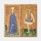 ANTIEK RENAISSANCE TAROTS/MAID EN PAGINA VAN WANNE MAGNEET (Voorkant)
