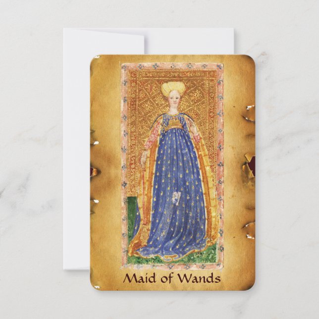 ANTIEK RENAISSANCE TAROTS / MAID OF THE WAND (Voorkant)