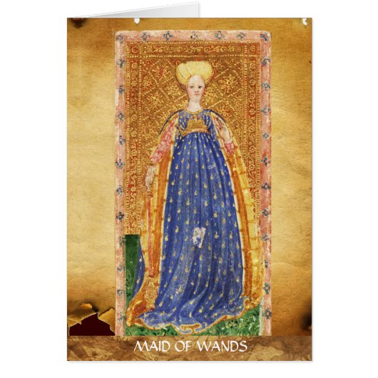 ANTIEK RENAISSANCE TAROTS / MAID OF WANDS (Voorkant)