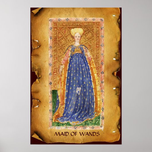 ANTIEK RENAISSANCE TAROTS / MAID OF WANDS POSTER (Voorkant)