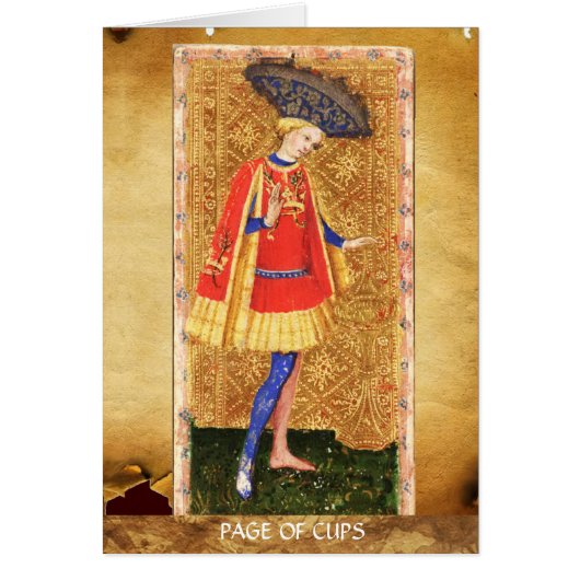 ANTIEK RENAISSANCE TAROTS / PAGINA OF CUPS (Voorkant)