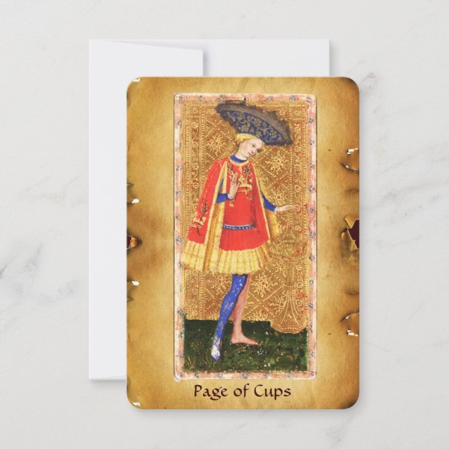 ANTIEK RENAISSANCE TAROTS / PAGINA OF CUPS (Voorkant)