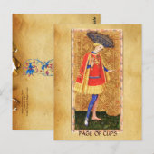 ANTIEK RENAISSANCE TAROTS / PAGINA OF CUPS BRIEFKAART (Voorkant / Achterkant)