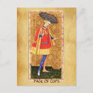 ANTIEK RENAISSANCE TAROTS / PAGINA OF CUPS BRIEFKAART