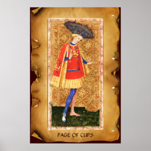 ANTIEK RENAISSANCE TAROTS / PAGINA OF CUPS POSTER